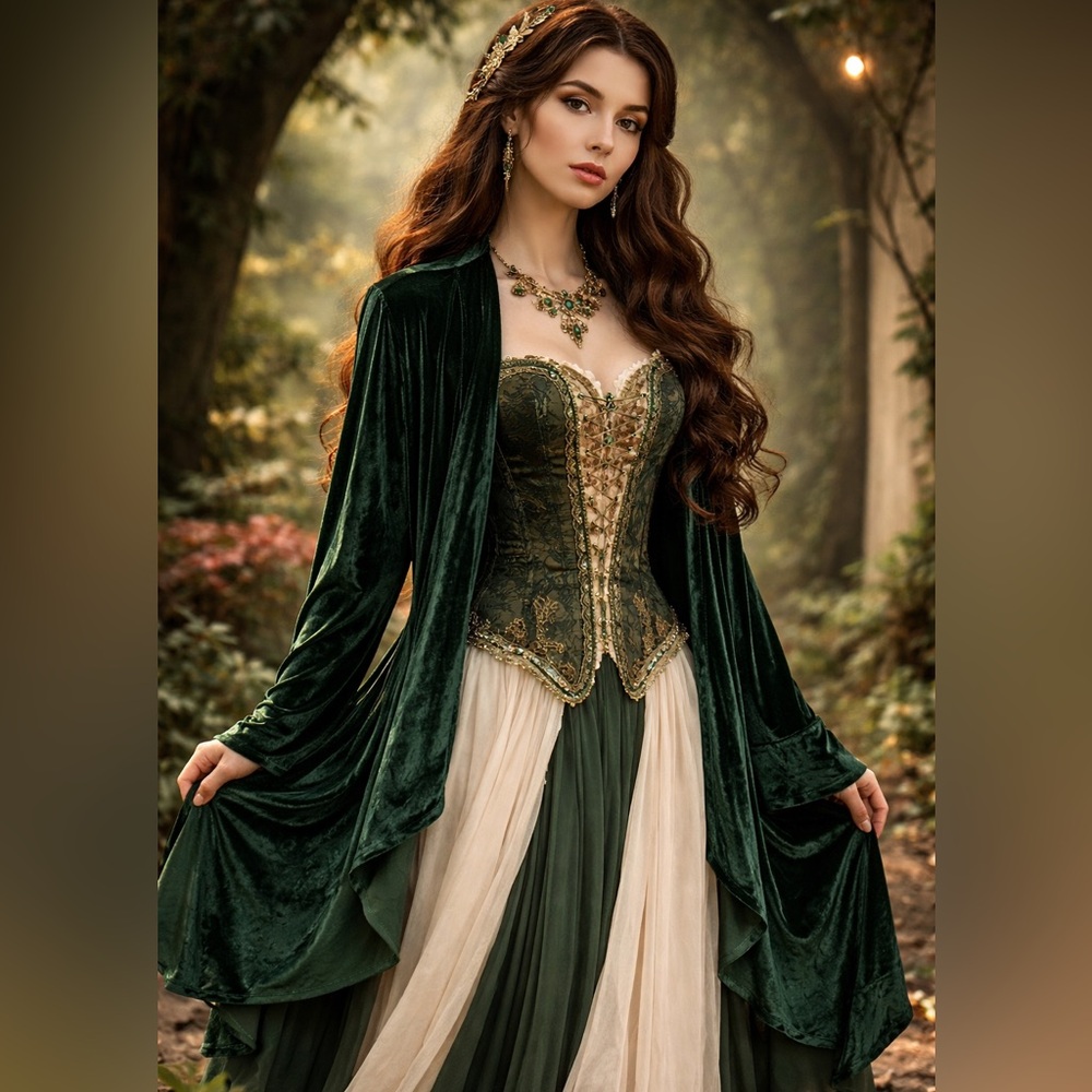 Velvet Open-Front Drape Cardigan - Forest Green